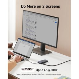 محطة توصيل Anker 555 USB-C (8 في 1) ومحول PowerExpand، يدعم دقة 4K بمعدل تحديث 60 هرتز عبر HDMI Anker 555 USB-C Docking Hub (8-in-1) PowerExpand Adapter, 4K 60Hz HDMI