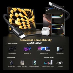 كابل UGREEN USB-C بقدرة 100 واط (مادة PVC) - عبوة من قطعتين UGREEN Cable USB-C 100W PVC 2Pack