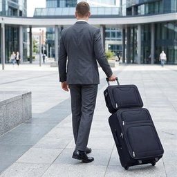 سيت حقائب سفر قماشية باللون الكحلي مكونة من 3 قطع navy blue 3-piece soft-shell luggage set