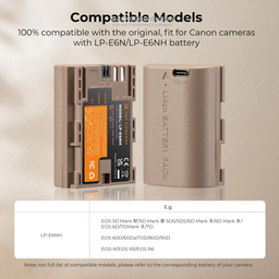KF28.0022 LP-E6NH Battery 2250mAh with USB Type C Charging KF28.0022 LP-E6NH Battery 2250mAh with USB Type C Charging