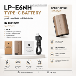 KF28.0022 LP-E6NH Battery 2250mAh with USB Type C Charging KF28.0022 LP-E6NH Battery 2250mAh with USB Type C Charging