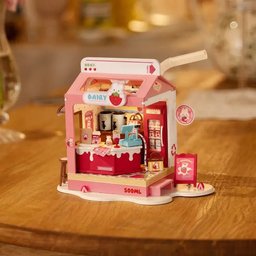 مجسم متجر حليب الفراولة اللطيف Strawberry Milk Shop – Cute Miniature Model