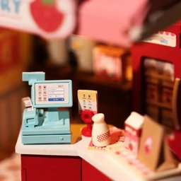 مجسم متجر حليب الفراولة اللطيف Strawberry Milk Shop – Cute Miniature Model