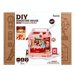 مجسم متجر حليب الفراولة اللطيف Strawberry Milk Shop – Cute Miniature Model