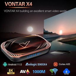جهاز VONTAR X4 Smart TV Box يدعم شبكة Wi-Fi مزدوجة التردد (2.4 جيجاهرتز / 5.0 جيجاهرتز) ودقة 8K Ultra HD. VONTAR X4 TV Box, Support 2.4G/5.0G Dual Wifi 8K Utral HD Ram4/32