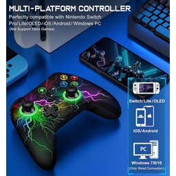 وحدة تحكم لاسلكية مطورة (Switch 2) لأجهزة Nintendo Switch وOLED وLite، وتدعم أيضاً iOS وAndroid واللعب السلكي  (PC). Upgraded Wireless Switch 2 Controller for Nintendo Switch/OLED/Lite Also for iOS/Android, Wired PC Gaming