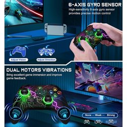 وحدة تحكم لاسلكية مطورة (Switch 2) لأجهزة Nintendo Switch وOLED وLite، وتدعم أيضاً iOS وAndroid واللعب السلكي  (PC). Upgraded Wireless Switch 2 Controller for Nintendo Switch/OLED/Lite Also for iOS/Android, Wired PC Gaming