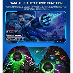 وحدة تحكم لاسلكية مطورة (Switch 2) لأجهزة Nintendo Switch وOLED وLite، وتدعم أيضاً iOS وAndroid واللعب السلكي  (PC). Upgraded Wireless Switch 2 Controller for Nintendo Switch/OLED/Lite Also for iOS/Android, Wired PC Gaming