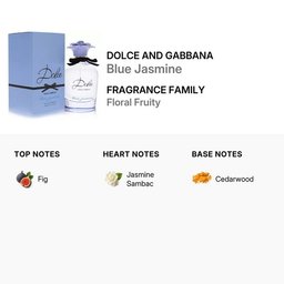 عطر دولتشي آند غابانا بلو ياسمين للسيدات 75مل Dolce & Gabbana Blue Jasmine EDP