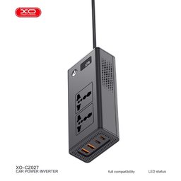 تقسيم وشاحن للسيارة متعدد المنافذ مع شاشة رقمية من XO XO-CZ027 –  (Car Power Inverter)