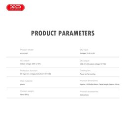 تقسيم وشاحن للسيارة متعدد المنافذ مع شاشة رقمية من XO XO-CZ027 –  (Car Power Inverter)