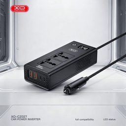 تقسيم وشاحن للسيارة متعدد المنافذ مع شاشة رقمية من XO XO-CZ027 –  (Car Power Inverter)