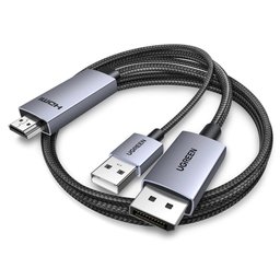 كابل UGREEN بطول 2 متر يدعم دقة 4K وتردد 60 هرتز، من HDMI إلى DP UGREEN 2 Meter 4K 60Hz HDMI to DP Cable