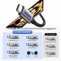 كابل UGREEN من USB Type-C إلى HDMI بدقة 8K وتردد 60 هرتز UGREEN USB Type – C to HDMI 8K 60Hz Cable