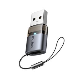 محول OTG Mcdodo OT-7580 من USB-C إلى USB-A 3.0 بسرعة 5Gbps وشحن 18W مع إضاءة وحبل Mcdodo OT-7580 USB-C To USB-A Adapter 18W