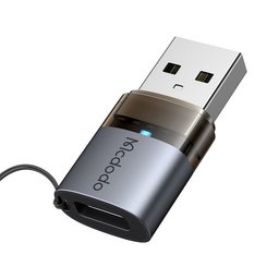 محول OTG Mcdodo OT-7580 من USB-C إلى USB-A 3.0 بسرعة 5Gbps وشحن 18W مع إضاءة وحبل Mcdodo OT-7580 USB-C To USB-A Adapter 18W