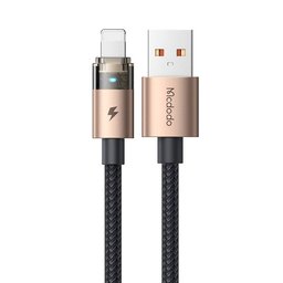 كيبل Mcdodo CA-691 من USB-A إلى Lightning بقوة 3A شبه شفاف مع إضاءة LED يدعم CarPlay بطول 1.2m Mcdodo CA-691 USB-A Lightning 3A LED CarPlay 1.2m Cable