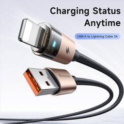 كيبل Mcdodo CA-691 من USB-A إلى Lightning بقوة 3A شبه شفاف مع إضاءة LED يدعم CarPlay بطول 1.2m Mcdodo CA-691 USB-A Lightning 3A LED CarPlay 1.2m Cable