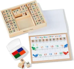 ميليسا آند دوغ مجموعة أختام خشبية تعليمية للحروف الأبجدية Melissa & Doug Wooden Abc Activity Stamp Set