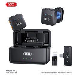 XO-MC15 – مايكروفونات لاسلكية احترافية مزدوجة يعمل على الآيفون والاندرويد XO-MC15