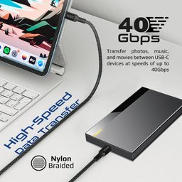 كابل شحن سريع بروميت PowerBolt240-1M من USB-C إلى USB-C بقدرة 240 واط وطول متر Promate PowerBolt240-1M 240W Super-Speed USB-C to USB-C Fast Charging Cable 1m