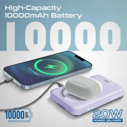 بروميت Mavrix-3 باور بانك لاسلكي MagSafe ‏3 في 1 بسعة 10000mAh - بنفسجي Promate Mavrix-3 10000mAh 3-in-1 MagSafe Wireless Power Bank - Purple