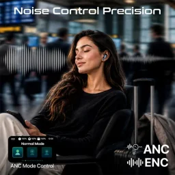 بروميت Arix سماعات أذن لاسلكية بالكامل ANC مع شاشة لمس ذكية مقاس 1.47 بوصة - أزرق Promate Arix ANC True Wireless Earbuds with 1.47-inch Smart Touch Display - Blue