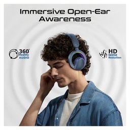 بروميت Novon سماعة لاسلكية بتصميم مفتوح وميكروفون قابل للفصل - أزرق Promate Novon High-Fidelity Open Ear Wireless Over-Ear Headphones with Detachable Mic