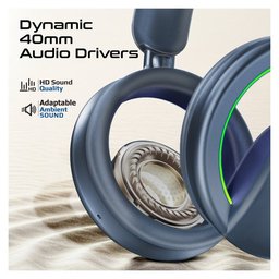 بروميت Novon سماعة لاسلكية بتصميم مفتوح وميكروفون قابل للفصل - أزرق Promate Novon High-Fidelity Open Ear Wireless Over-Ear Headphones with Detachable Mic
