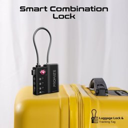 قفل أمتعة بروميت TagLock بمعيار TSA ومتعقب يدعم Apple Find My Promate TagLock TSA Luggage Lock with Smart Precision Tracking Tag for Apple Find My