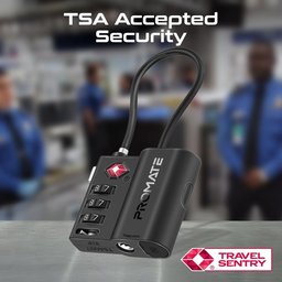 قفل أمتعة بروميت TagLock بمعيار TSA ومتعقب يدعم Apple Find My Promate TagLock TSA Luggage Lock with Smart Precision Tracking Tag for Apple Find My