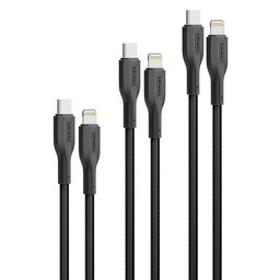 بروميت CableKit-Ci طقم 3 كيبلات USB-C إلى Lightning بقدرة 27W Promate CableKit-Ci 3-Pack 27W USB-C to Lightning Cable Kit