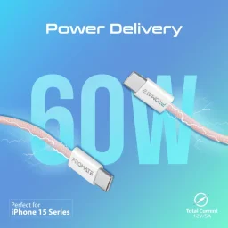 بروميت EcoLine-CC120 كيبل USB-C إلى USB-C بطول 1.2 متر وقدرة 60W - وردي Promate EcoLine-CC120 60W USB-C to USB-C Fast Charging Cable 1.2m - Pink