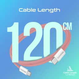 بروميت EcoLine-CC120 كيبل USB-C إلى USB-C بطول 1.2 متر وقدرة 60W - وردي Promate EcoLine-CC120 60W USB-C to USB-C Fast Charging Cable 1.2m - Pink