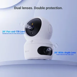كاميرا EZVIZ H7C بعدستين مع حركة أفقية وعمودية Wi-Fi بدقة 2K ورؤية بانورامية 360 درجة مع دعم بطاقة MicroSD EZVIZ H7c Dual 2K+ + 2K+ (4MP+4MP) Dual-Lens Pan & Tilt Wi-Fi Camera