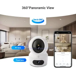 كاميرا EZVIZ H7C بعدستين مع حركة أفقية وعمودية Wi-Fi بدقة 2K ورؤية بانورامية 360 درجة مع دعم بطاقة MicroSD EZVIZ H7c Dual 2K+ + 2K+ (4MP+4MP) Dual-Lens Pan & Tilt Wi-Fi Camera