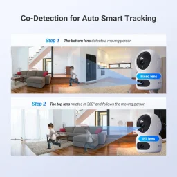 كاميرا EZVIZ H7C بعدستين مع حركة أفقية وعمودية Wi-Fi بدقة 2K ورؤية بانورامية 360 درجة مع دعم بطاقة MicroSD EZVIZ H7c Dual 2K+ + 2K+ (4MP+4MP) Dual-Lens Pan & Tilt Wi-Fi Camera