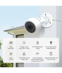 كاميرا مراقبة خارجية EZVIZ H3c بدقة 5 ميجابكسل 2K تعمل بالواي فاي للمنزل EZVIZ H3c 3K (5MP) Outdoor Wi-Fi Security Camera, 2.8mm