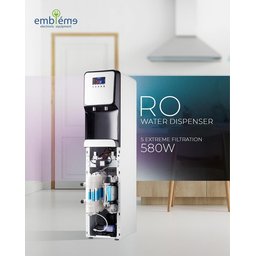 براد مياه امبليوم - نظام تنقية RO - بارد وحار - أسود Water dispenser Embleme Filter Water