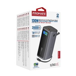باور بانك من PROMATE بقوة 130W وسعة 20000 الف ملي امب PROMATE Titan-130W Power Bank – 20000mAh