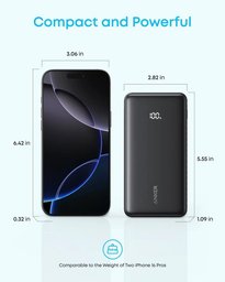 باور بانك Anker Zolo 20000mAh شحن سريع 22.5W مع كيبل USB-C مدمج - A110E Anker Power Bank 20000mAh 22.5W