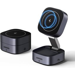شاحن لاسلكي قابل للطي من UGREEN، حامل شحن سريع 2 في 1 بتقنية MagSafe وقوة 15 واط (معيار Qi) UGREEN Foldable Wireless Charger, Qi15W 2 in 1 Magsafe Fast Charging Stand