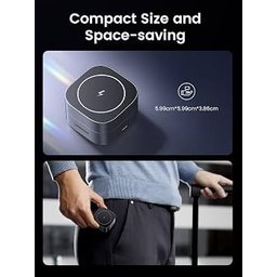 شاحن لاسلكي قابل للطي من UGREEN، حامل شحن سريع 2 في 1 بتقنية MagSafe وقوة 15 واط (معيار Qi) UGREEN Foldable Wireless Charger, Qi15W 2 in 1 Magsafe Fast Charging Stand