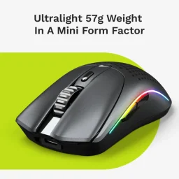 ماوس الألعاب اللاسلكي جلوريوس موديل أو 2 ميني (Model O 2 Mini) - لون أسود مطفي Glorious Model O 2 Mini Wireless Gaming Mouse - Matte Black
