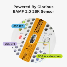 ماوس الألعاب اللاسلكي جلوريوس موديل أو 2 ميني (Model O 2 Mini) - لون أبيض مطفي Glorious Model O 2 Mini Wireless Gaming Mouse - Matte White