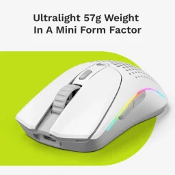 ماوس الألعاب اللاسلكي جلوريوس موديل أو 2 ميني (Model O 2 Mini) - لون أبيض مطفي Glorious Model O 2 Mini Wireless Gaming Mouse - Matte White
