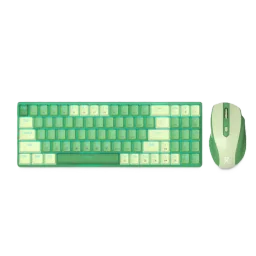 طقم ريدراغون BS-8772GC - لوحة مفاتيح ميكانيكية وماوس لاسلكي - أخضر (عربي) Redragon Mechanical Keyboard + Mouse 2.4G Combo, Green, Arabic BS-8772GC