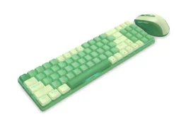 طقم ريدراغون BS-8772GC - لوحة مفاتيح ميكانيكية وماوس لاسلكي - أخضر (عربي) Redragon Mechanical Keyboard + Mouse 2.4G Combo, Green, Arabic BS-8772GC