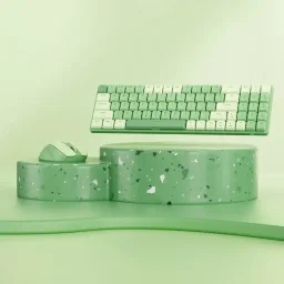 طقم ريدراغون BS-8772GC - لوحة مفاتيح ميكانيكية وماوس لاسلكي - أخضر (عربي) Redragon Mechanical Keyboard + Mouse 2.4G Combo, Green, Arabic BS-8772GC