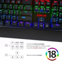 كيبورد ريدراغون ميكانيكي K557RGB Redragon RGB Mechanical Keyboard K557RGB